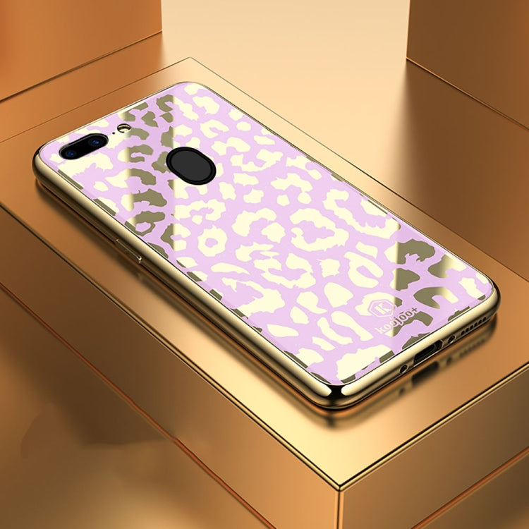 Leopard Pattern Electroplating Soft Frame Plexiglass Mirror Protective Case, For:For  OPPO R15 Dream Mirror Edition / R15 Pro