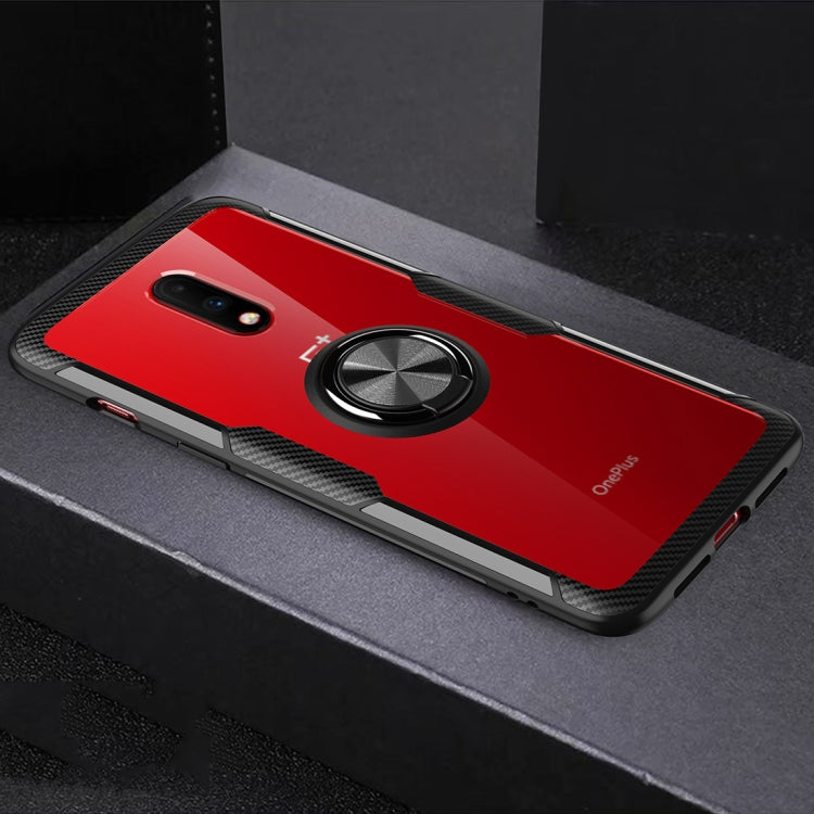 Scratchproof TPU + Acrylic Ring Bracket Protective Case For OnePlus 7