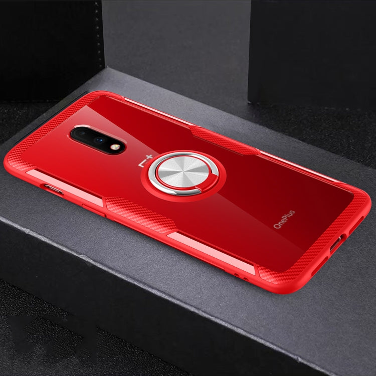 Scratchproof TPU + Acrylic Ring Bracket Protective Case For OnePlus 7