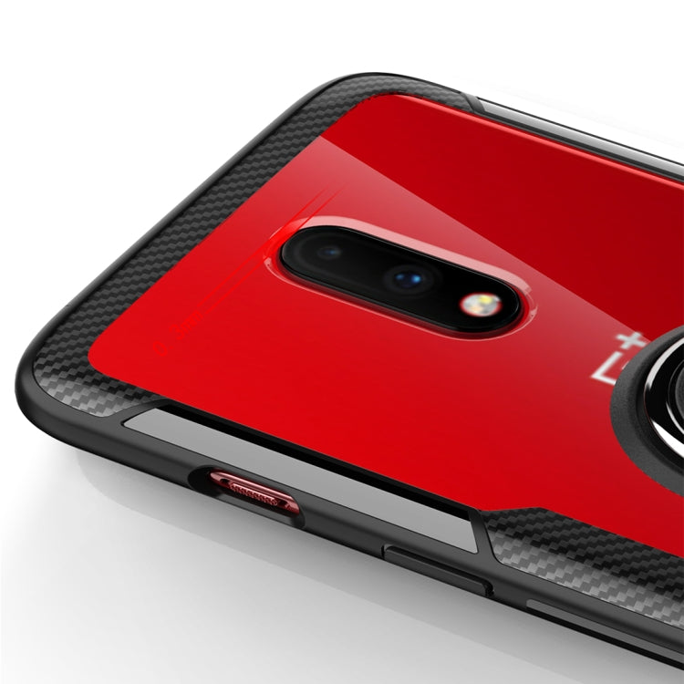 Scratchproof TPU + Acrylic Ring Bracket Protective Case For OnePlus 7