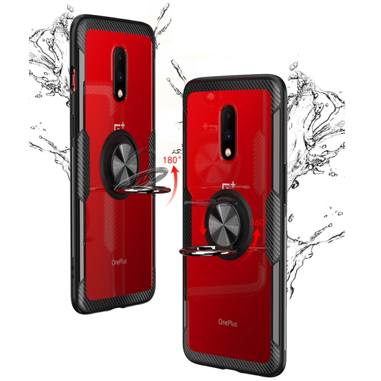 Scratchproof TPU + Acrylic Ring Bracket Protective Case For OnePlus 7