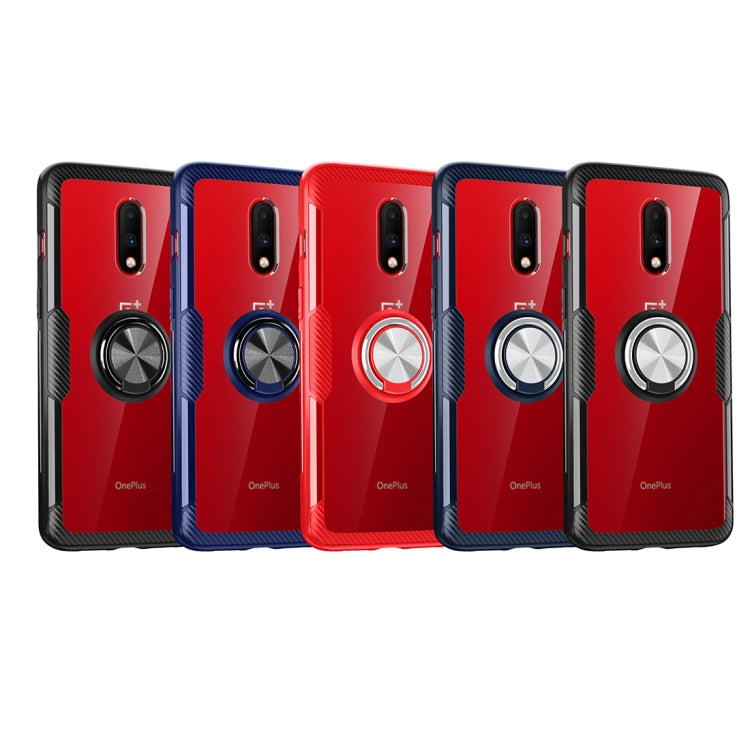 Scratchproof TPU + Acrylic Ring Bracket Protective Case For OnePlus 7