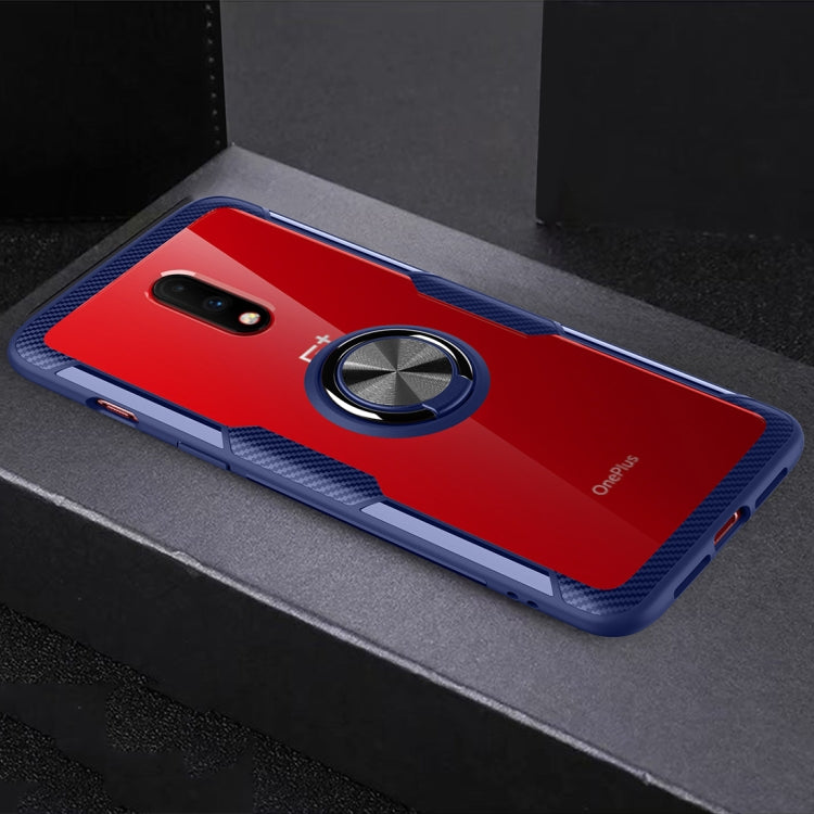 Scratchproof TPU + Acrylic Ring Bracket Protective Case For OnePlus 7