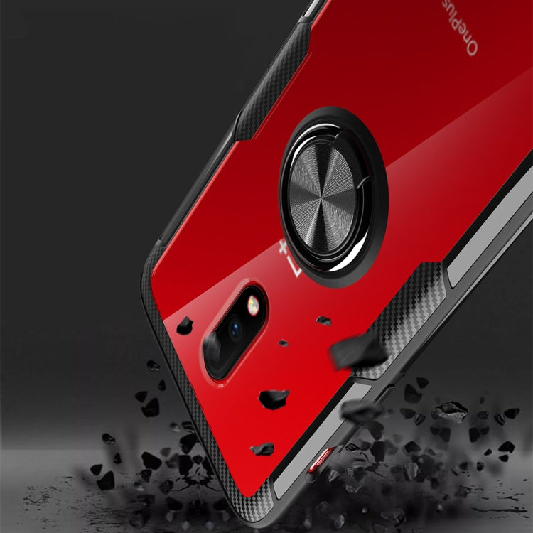 Scratchproof TPU + Acrylic Ring Bracket Protective Case For OnePlus 7