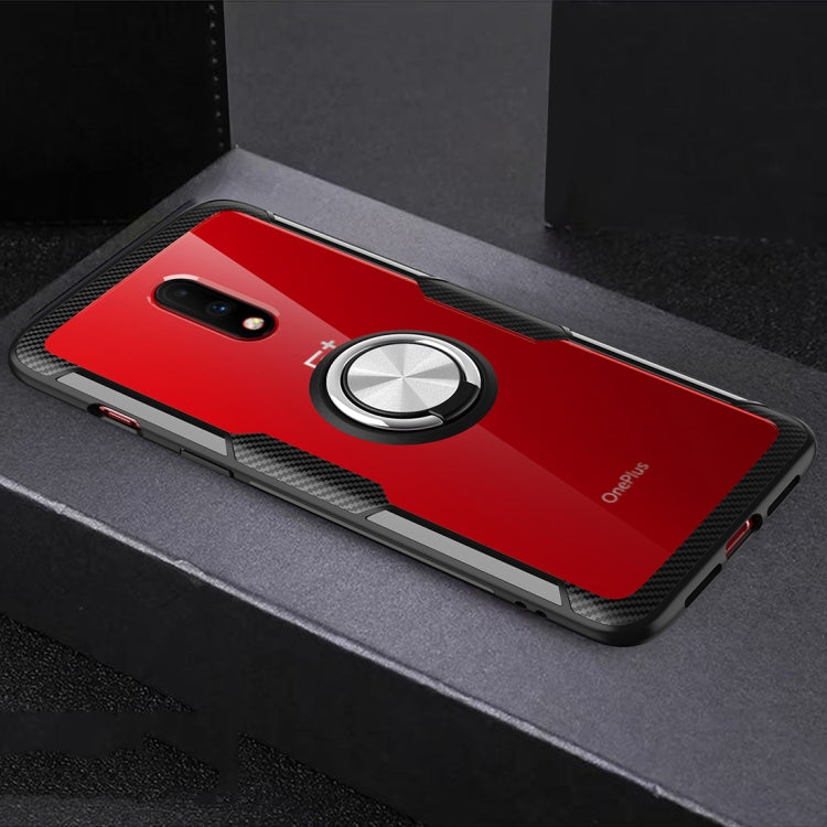 Scratchproof TPU + Acrylic Ring Bracket Protective Case For OnePlus 7