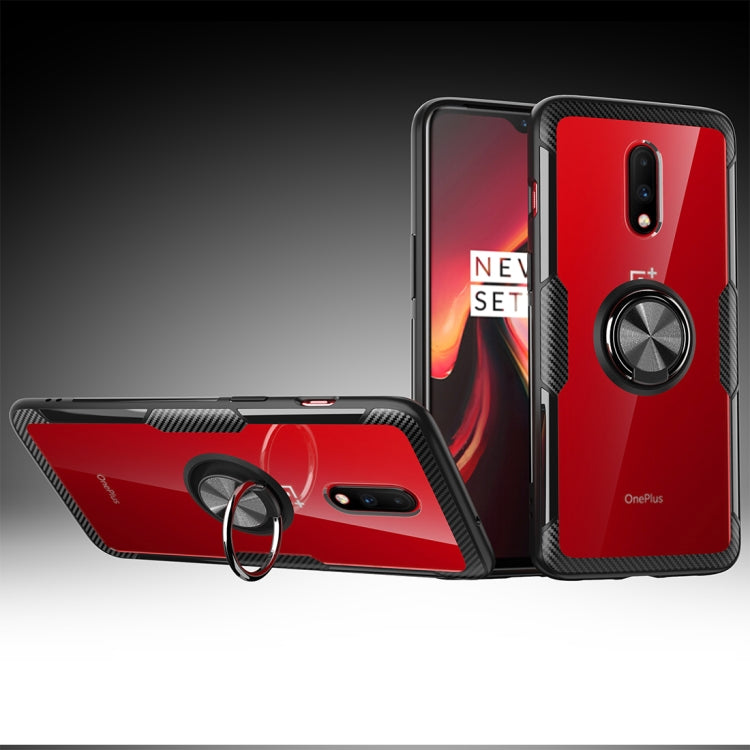 Scratchproof TPU + Acrylic Ring Bracket Protective Case For OnePlus 7