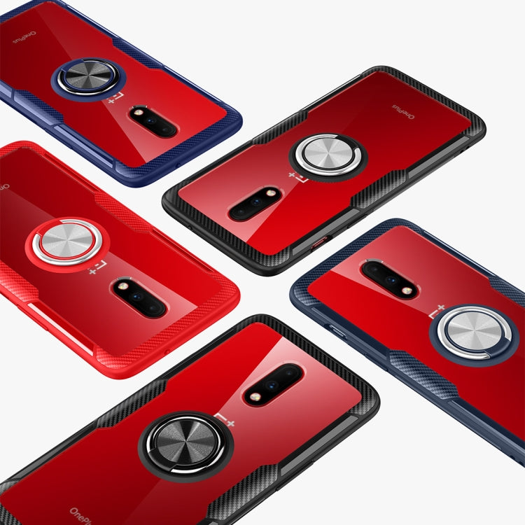 Scratchproof TPU + Acrylic Ring Bracket Protective Case For OnePlus 7