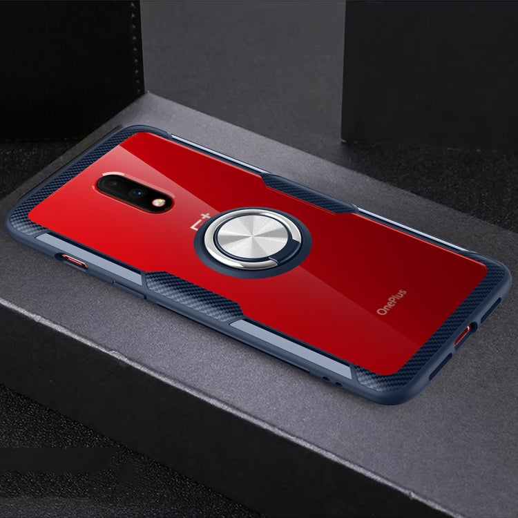 Scratchproof TPU + Acrylic Ring Bracket Protective Case For OnePlus 7