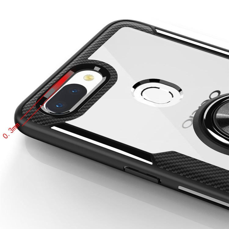 Scratchproof TPU + Acrylic Ring Bracket Protective Case For OPPO R15