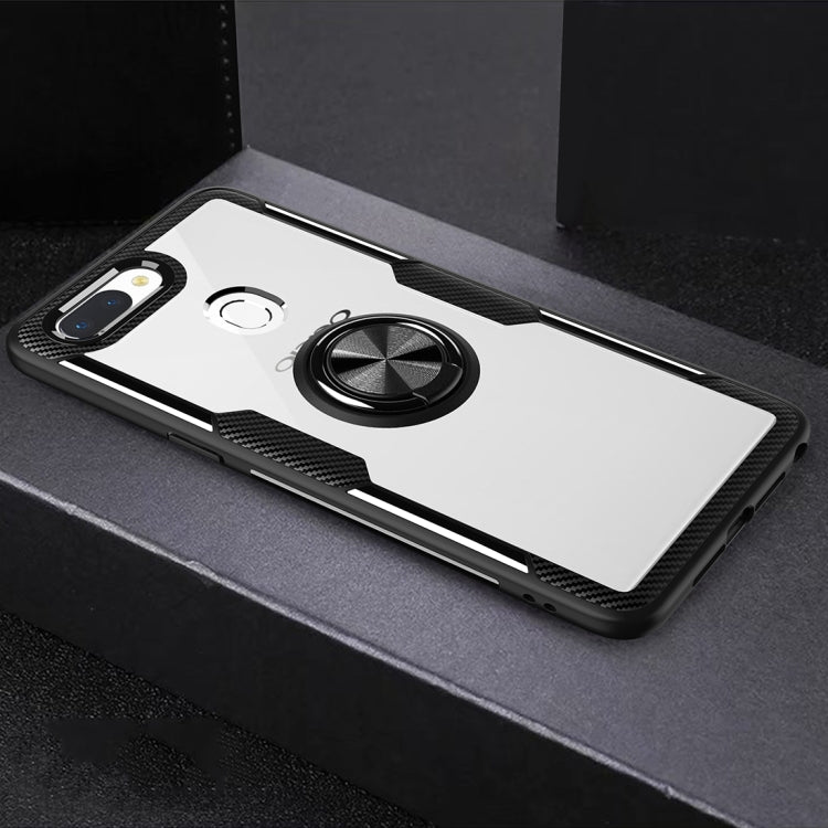 Scratchproof TPU + Acrylic Ring Bracket Protective Case For OPPO R15 Pro