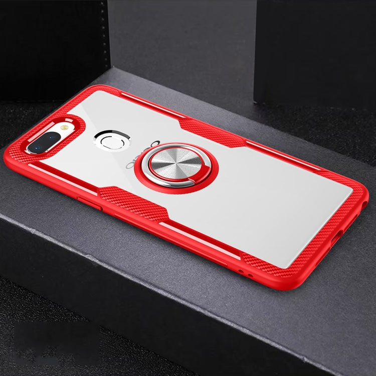 Scratchproof TPU + Acrylic Ring Bracket Protective Case For OPPO R15 Pro