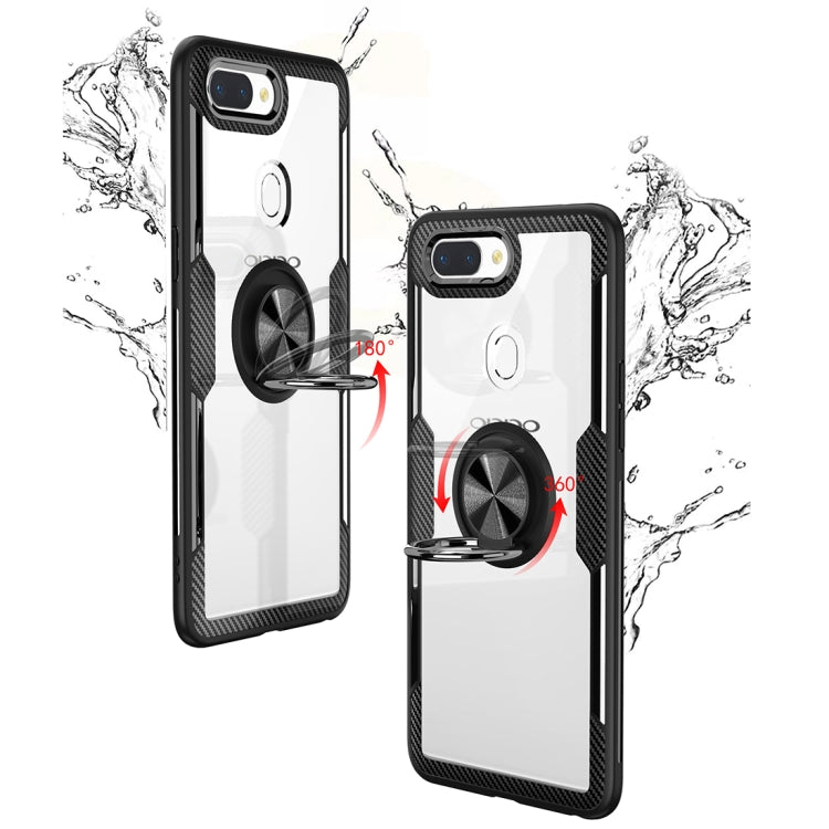 Scratchproof TPU + Acrylic Ring Bracket Protective Case For OPPO R15 Pro
