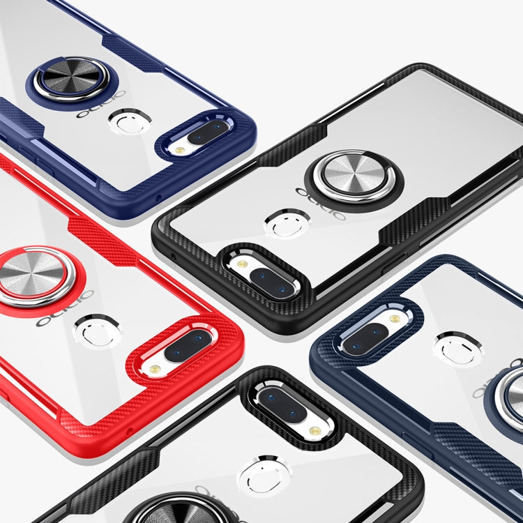Scratchproof TPU + Acrylic Ring Bracket Protective Case For OPPO R15 Pro