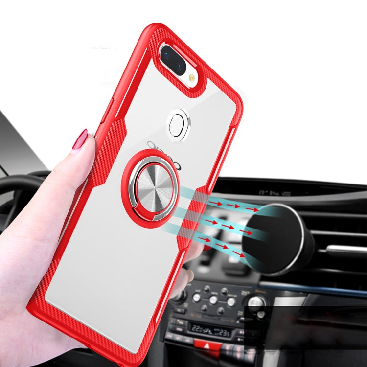 Scratchproof TPU + Acrylic Ring Bracket Protective Case For OPPO R15 Pro