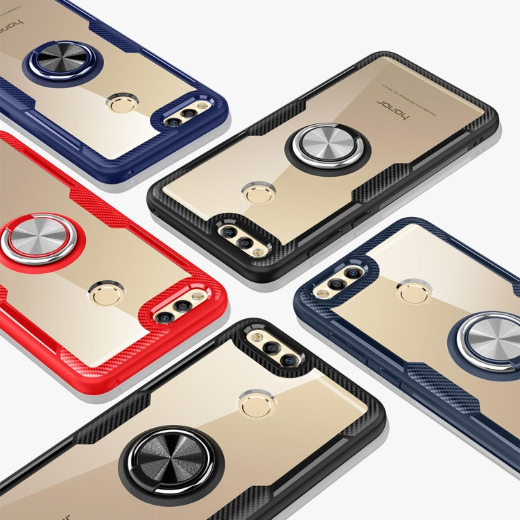 Scratchproof TPU + Acrylic Ring Bracket Protective Case For Huawei Honor 7X
