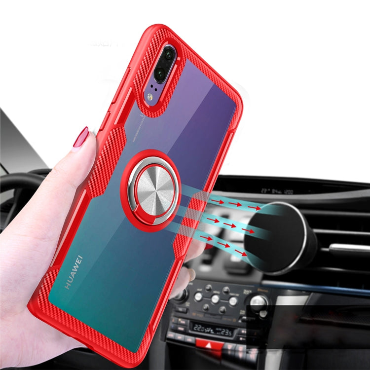 Scratchproof TPU + Acrylic Ring Bracket Protective Case For Huawei P20