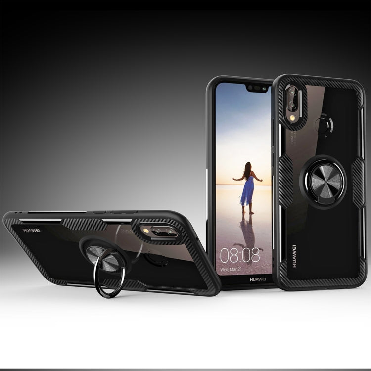 Scratchproof TPU + Acrylic Ring Bracket Protective Case For Huawei P20 Lite