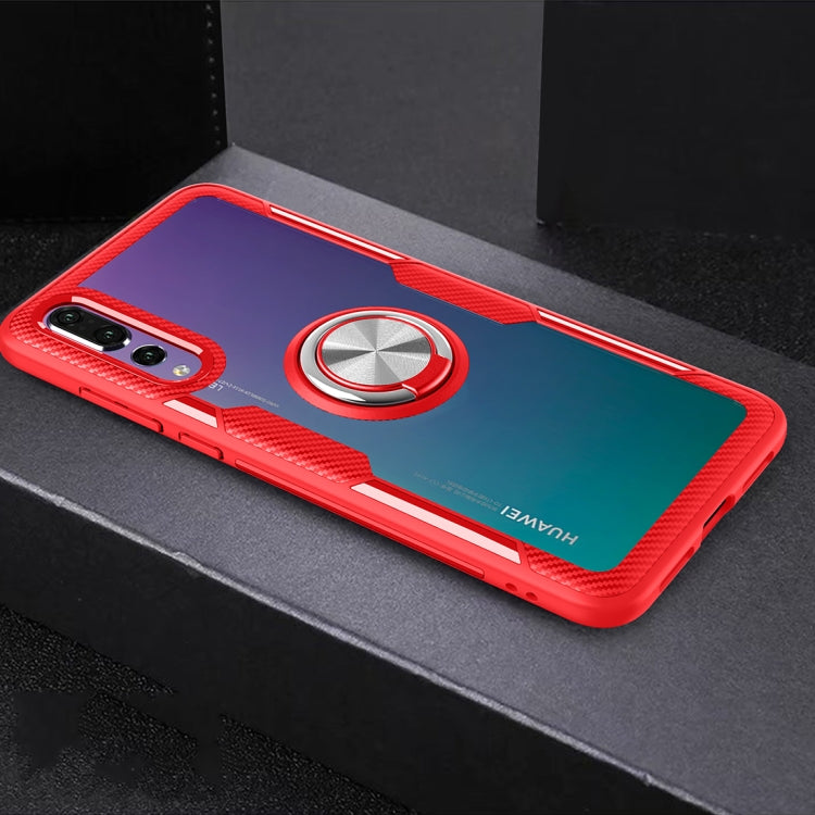 Scratchproof TPU + Acrylic Ring Bracket Protective Case For Huawei P20 Pro