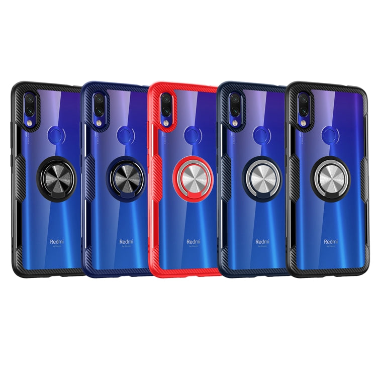 Scratchproof TPU + Acrylic Ring Bracket Protective Case For Xiaomi Redmi 7