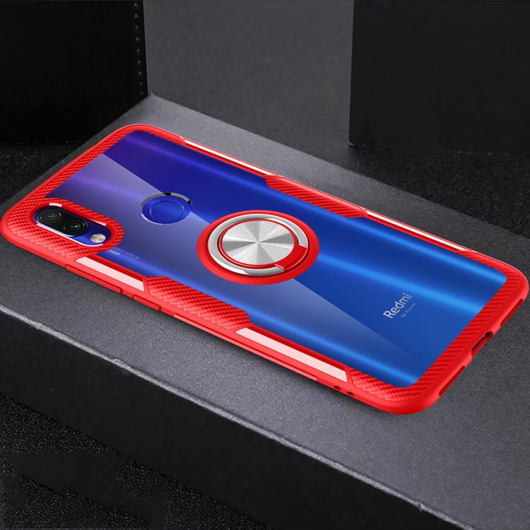 Scratchproof TPU + Acrylic Ring Bracket Protective Case For Xiaomi Redmi 7