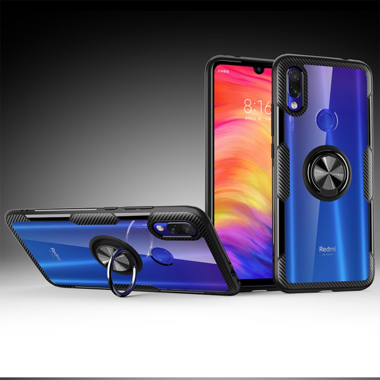 Scratchproof TPU + Acrylic Ring Bracket Protective Case For Xiaomi Redmi 7