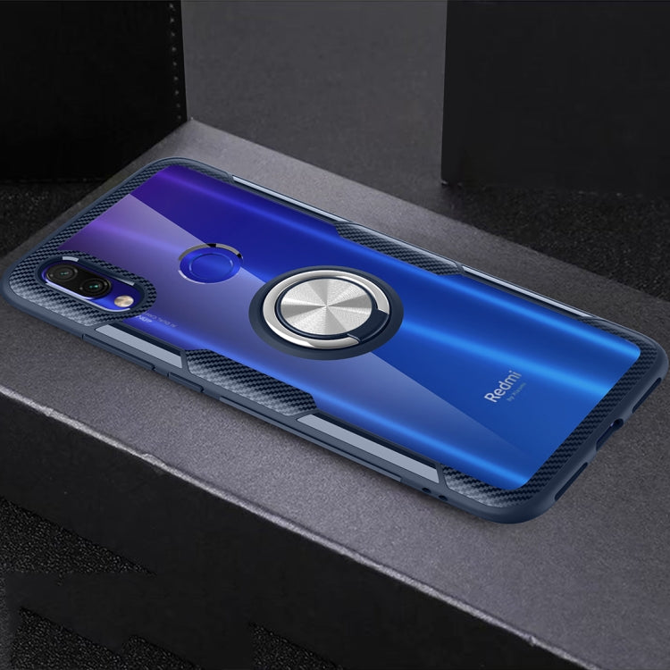 Scratchproof TPU + Acrylic Ring Bracket Protective Case For Xiaomi Redmi 7