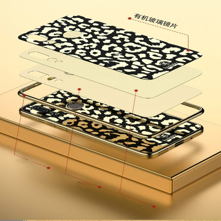 Leopard Pattern Electroplating Soft Frame Plexiglass Mirror Protective Case For Huawei P20 Lite / nova 3e