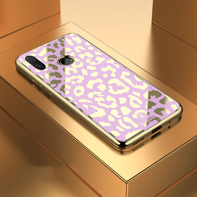 Leopard Pattern Electroplating Soft Frame Plexiglass Mirror Protective Case For Huawei P20 Lite / nova 3e