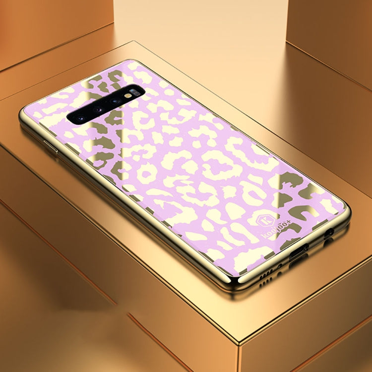 Leopard Pattern Electroplating Soft Frame Plexiglass Mirror Protective Case For Galaxy S10