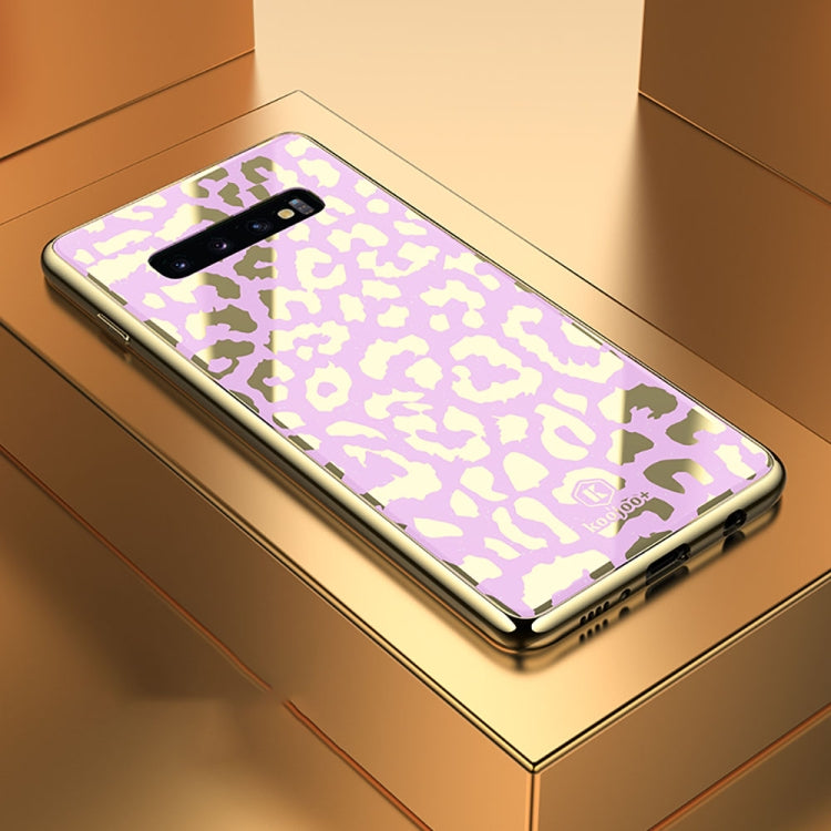 Leopard Pattern Electroplating Soft Frame Plexiglass Mirror Protective Case For Galaxy S10+