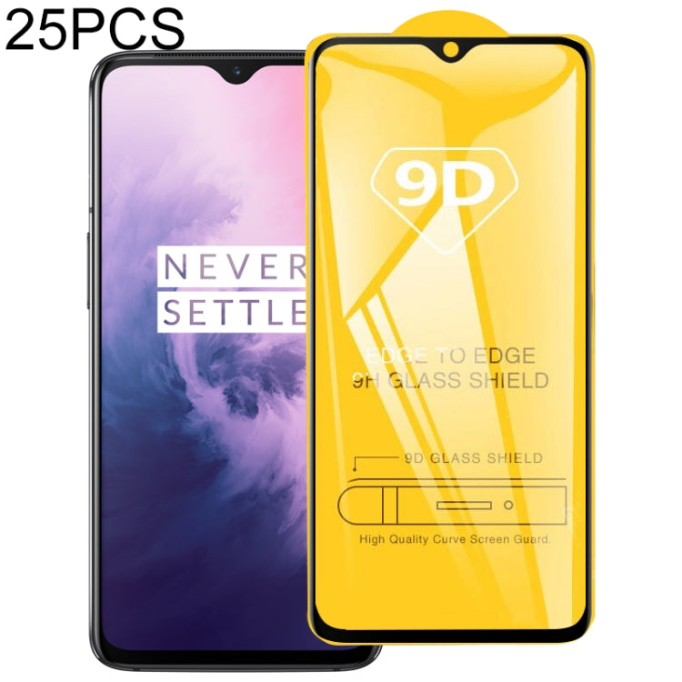 25 PCS 9D Full Glue Full Screen Tempered Glass Film For OnePlus 7