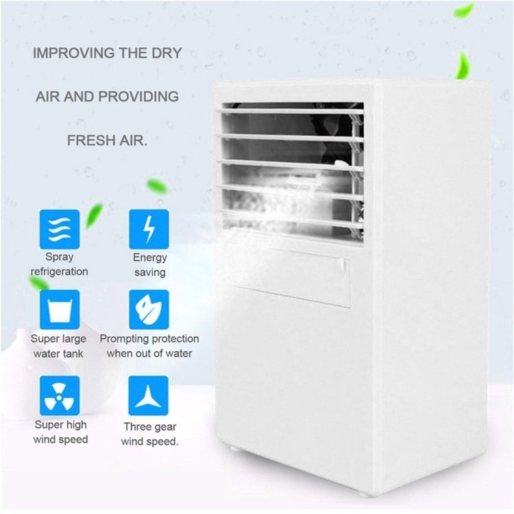 Multi-function Mute Spray Humidification Refrigeration Desktop Electric Fan, Support 3 Speed Control, EU Plug