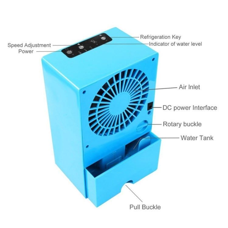 Multi-function Mute Spray Humidification Refrigeration Desktop Electric Fan, Support 3 Speed Control, EU Plug