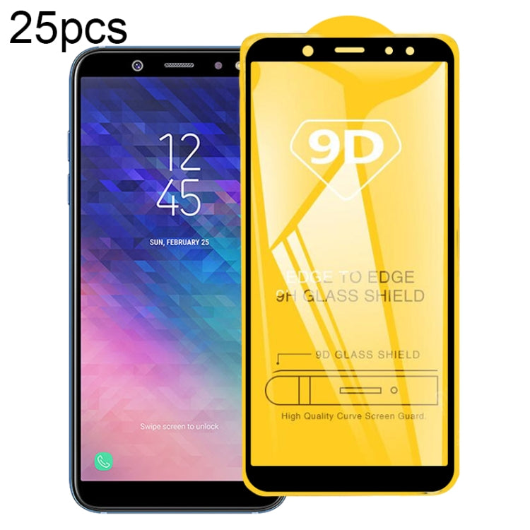 25 PCS 9D Full Glue Full Screen Tempered Glass Film For Galaxy A6 (2018)