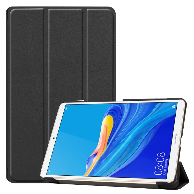 Custer Texture Colored Drawing Horizontal Flip PU Leather Case for Huawei MediaPad M6 8.4 2019, with Three-folding Holder & Sleep / Wake-up Function