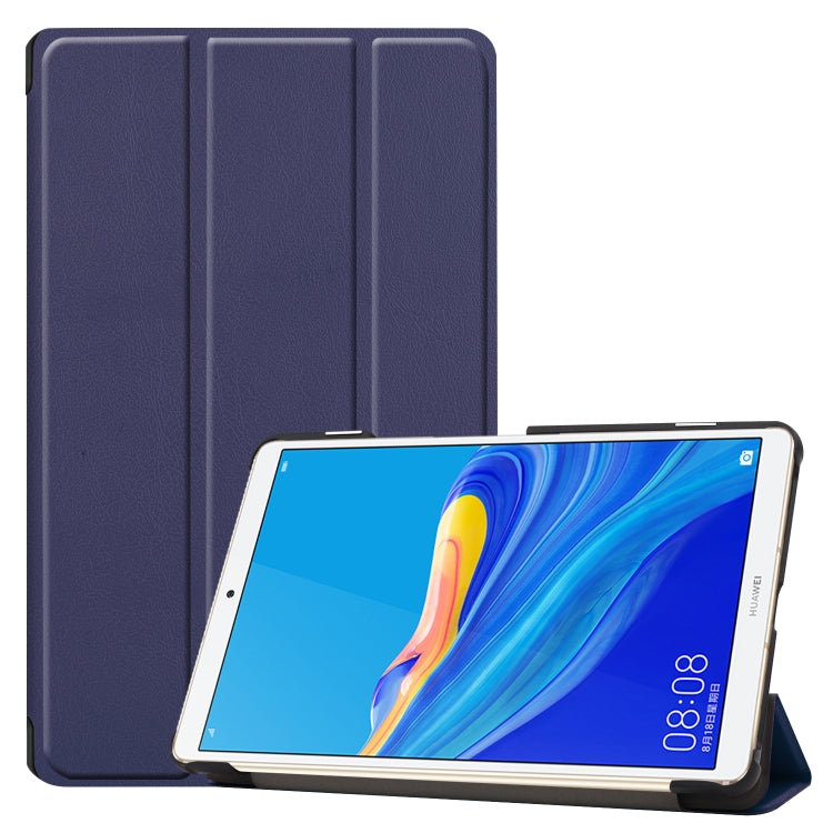 Custer Texture Colored Drawing Horizontal Flip PU Leather Case for Huawei MediaPad M6 8.4 2019, with Three-folding Holder & Sleep / Wake-up Function