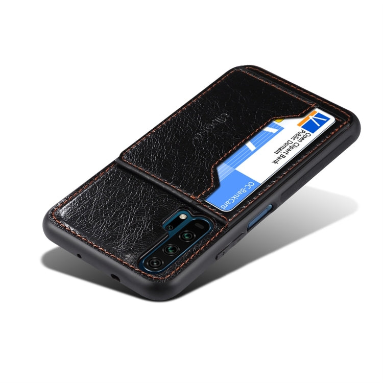 Dibase TPU + PC + PU Crazy Horse Texture Protective Case for Huawei Honor 20 Pro, with Holder & Card Slots
