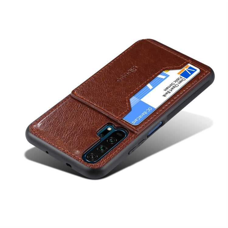 Dibase TPU + PC + PU Crazy Horse Texture Protective Case for Huawei Honor 20 Pro, with Holder & Card Slots