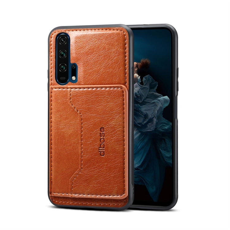Dibase TPU + PC + PU Crazy Horse Texture Protective Case for Huawei Honor 20 Pro, with Holder & Card Slots