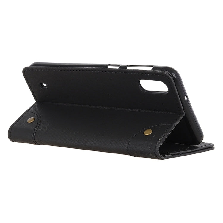 Copper Buckle Retro Crazy Horse Texture Horizontal Flip Leather Case with Holder & Card Slots & Wallet for ZTE Blade A5 (2019)
