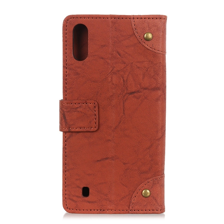 Copper Buckle Retro Crazy Horse Texture Horizontal Flip Leather Case with Holder & Card Slots & Wallet for ZTE Blade A5 (2019)
