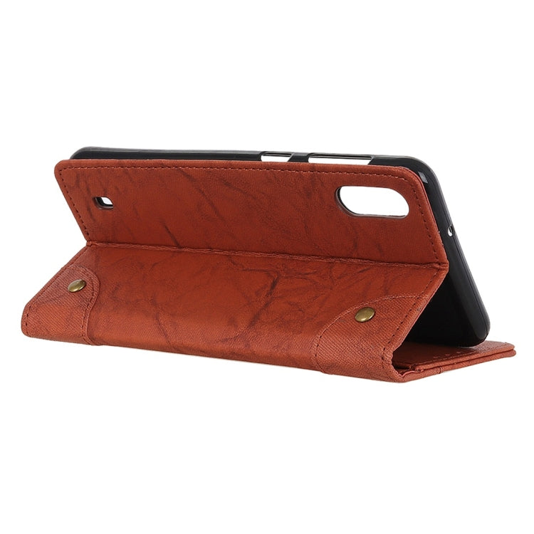 Copper Buckle Retro Crazy Horse Texture Horizontal Flip Leather Case with Holder & Card Slots & Wallet for ZTE Blade A5 (2019)