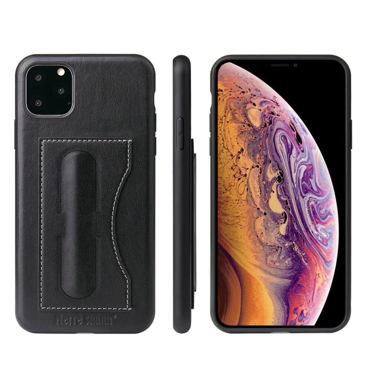For iPhone 11 Pro Fierre Shann Full Coverage Protective Leather Case with Holder & Card Slot