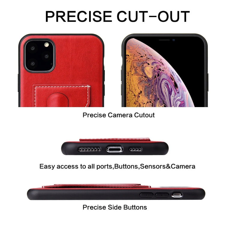 For iPhone 11 Pro Fierre Shann Full Coverage Protective Leather Case with Holder & Card Slot