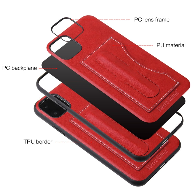 For iPhone 11 Pro Fierre Shann Full Coverage Protective Leather Case with Holder & Card Slot