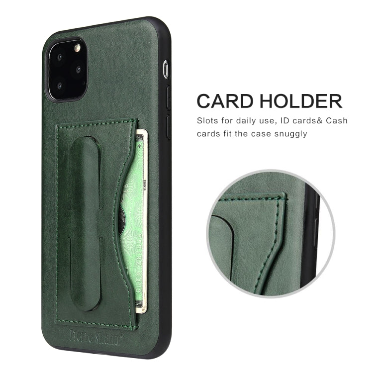 For iPhone 11 Pro Fierre Shann Full Coverage Protective Leather Case with Holder & Card Slot