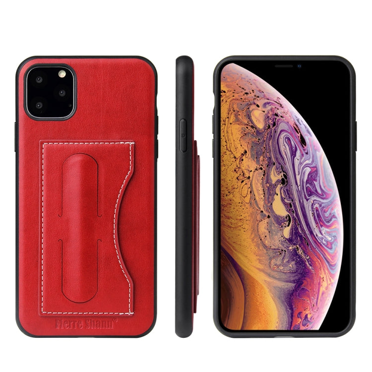 For iPhone 11 Fierre Shann Full Coverage Protective Leather Case with Holder & Card Slot