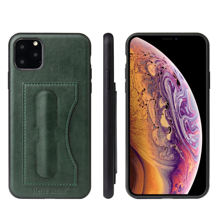 For iPhone 11 Pro Max Fierre Shann Full Coverage Protective Leather Case with Holder & Card Slot