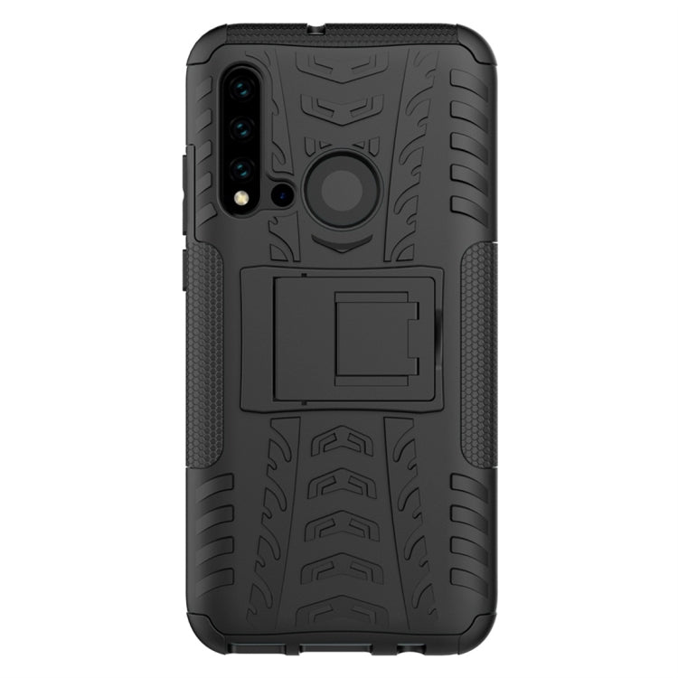 Tire Texture TPU+PC Shockproof Protective Case with Holder for Huawei P20 Lite 2019
