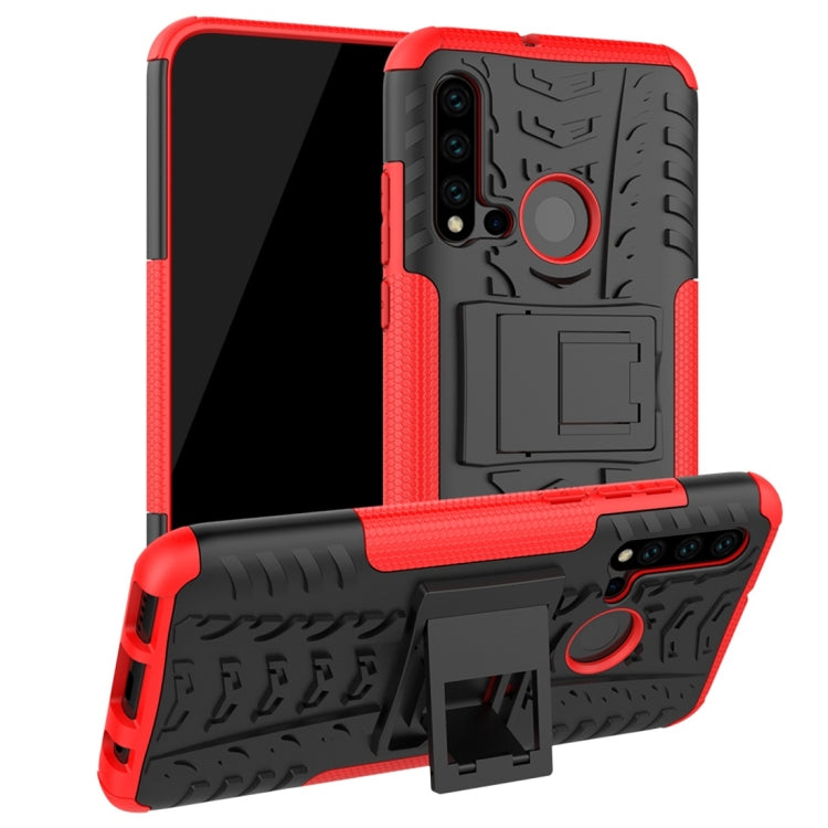 Tire Texture TPU+PC Shockproof Protective Case with Holder for Huawei P20 Lite 2019